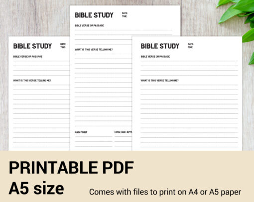 Bible Study Template A5 - Minimalistic Collection - Image 4