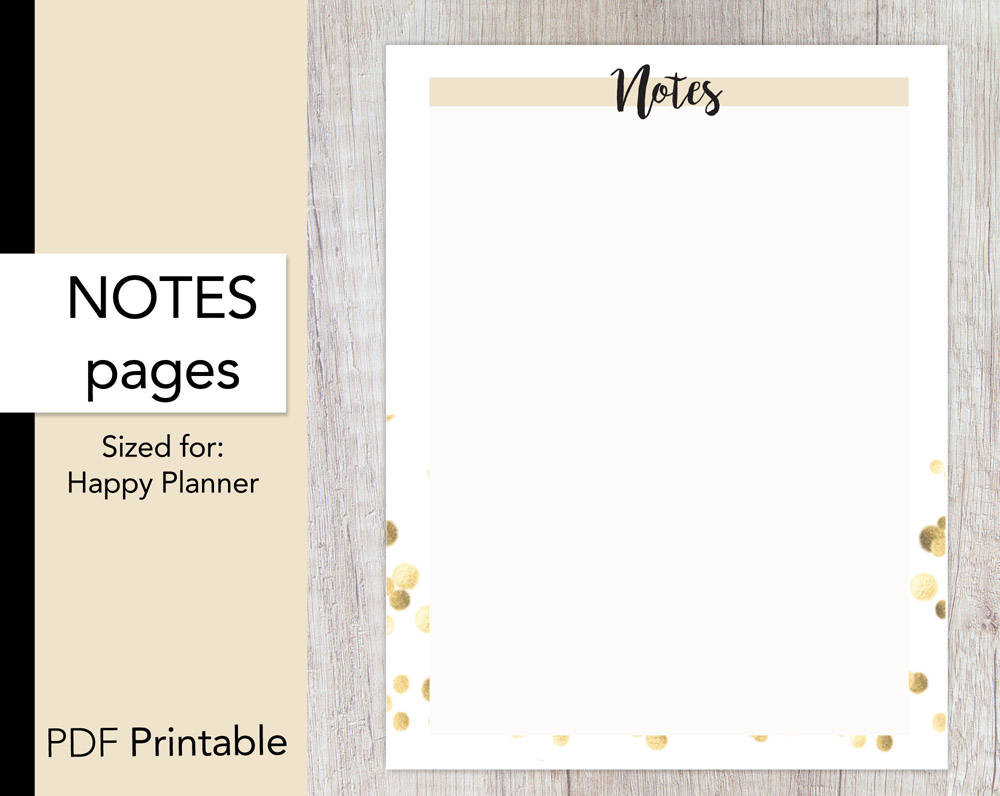 Digital Note Page Template