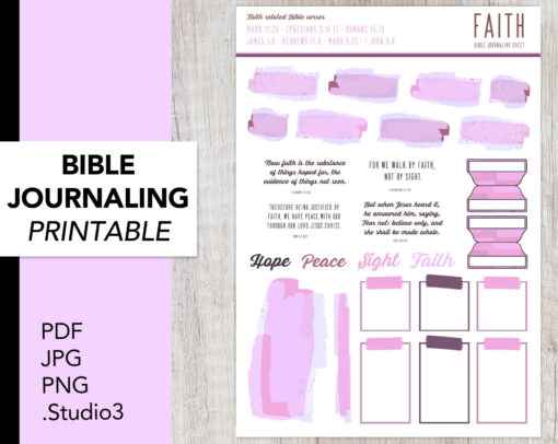 Digital Bible Journaling Kit | FAITH - Plum - Image 4