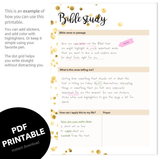 Bible Study Template A5 - Confetti Collection - Image 2