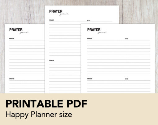 Prayer Journal Template Insert