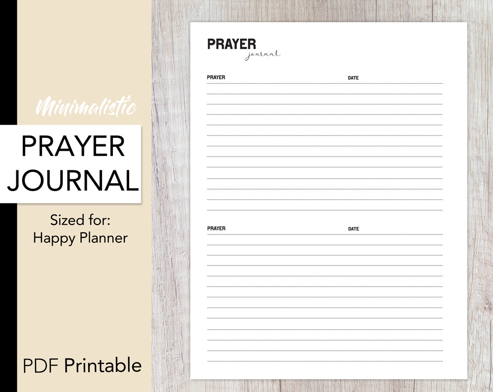 Prayer Journal Template Insert