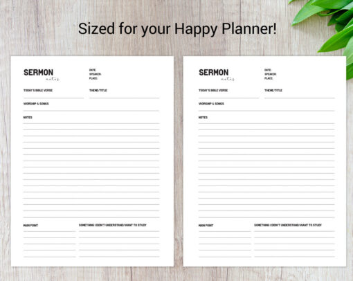 Sermon Notes Printable - HP Classic | Minimalistic - Image 2