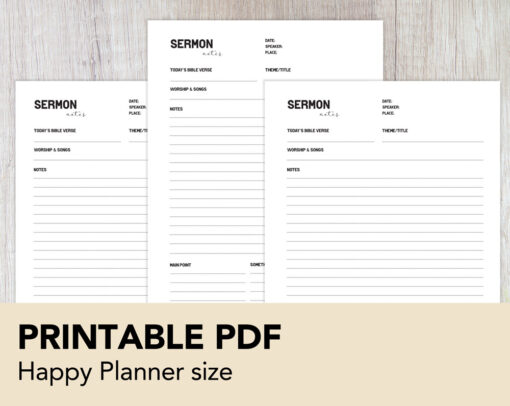 Sermon Notes Printable - HP Classic | Minimalistic - Image 3