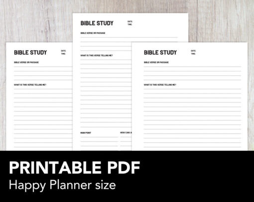 Bible Study Printable Template