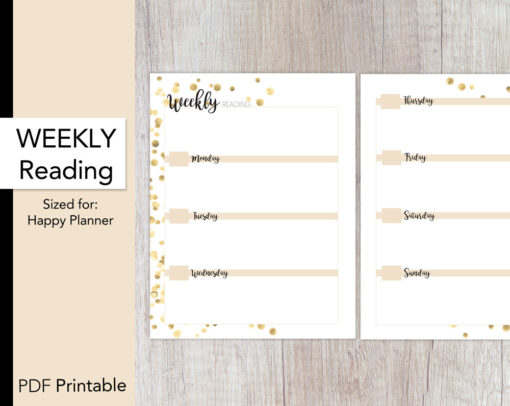 Weekly Reading Template - HP Size | Confetti Collection