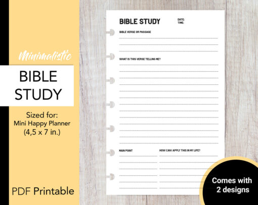 Bible Study Printable - Mini HP Planner Size