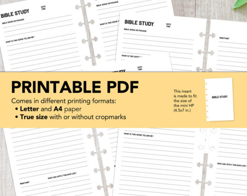 Bible Study Printable - Mini HP Planner Size - Image 5