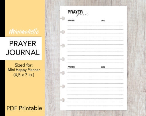 Prayer Journal Insert - Mini HP Planner Size