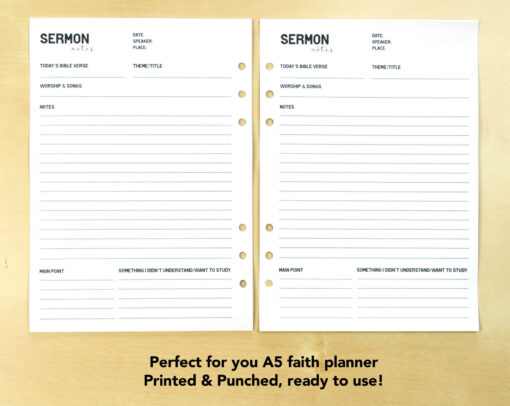 A5 Sermon Notes Inserts Printed & Shipped - Image 2