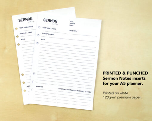 A5 Sermon Notes Inserts Printed & Shipped - Image 4