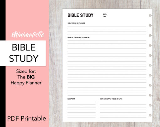 Bible Study Printable - Big HP Size