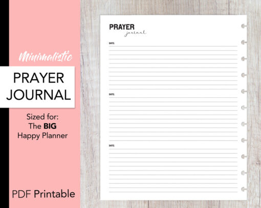 Prayer Journal - Big Happy Planner Size