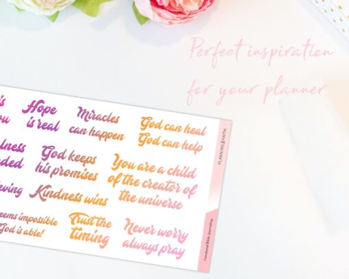 Christian Affirmations Stickers - Pink Rainbow - Image 4