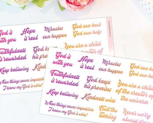 Christian Affirmations Stickers - Pink Rainbow - Image 5