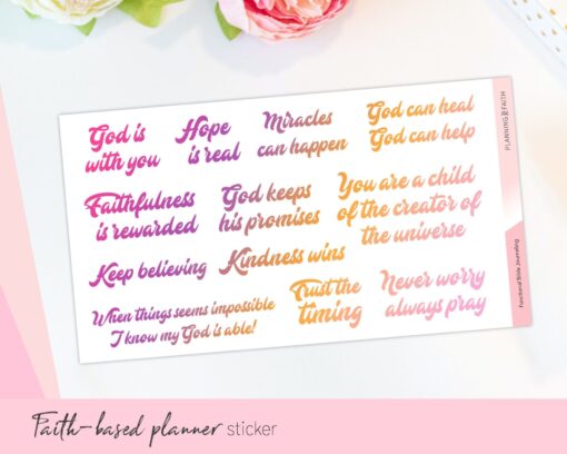 Christian Affirmations Stickers - Pink Rainbow - Image 6