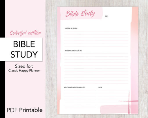 Bible Study Printable - HP Classic Size | Colorful edition