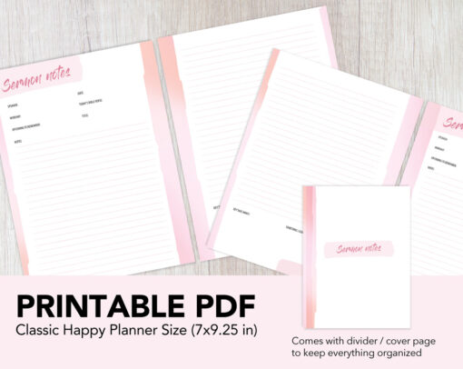 Sermon Notes Printable - HP Classic Size | Colorful edition - Image 6