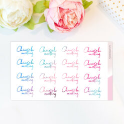 Church Meeting Planner Sticker