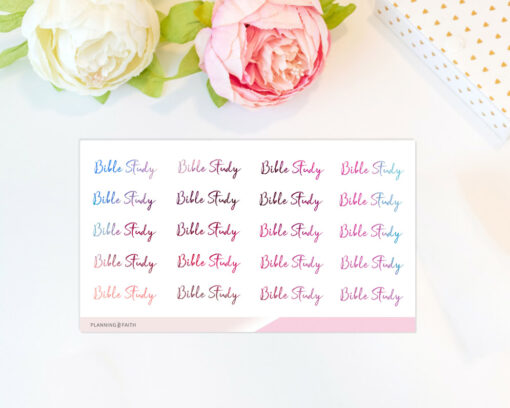 Bible Study - Script Sticker | Colorful collection