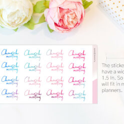 Church Meeting Planner Sticker