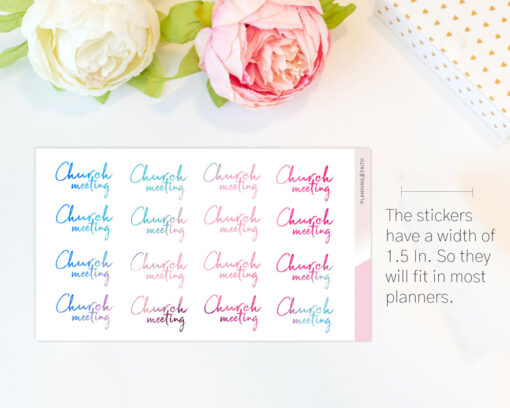 Church Meeting Planner Sticker