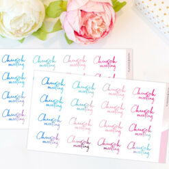 Church Meeting Planner Sticker