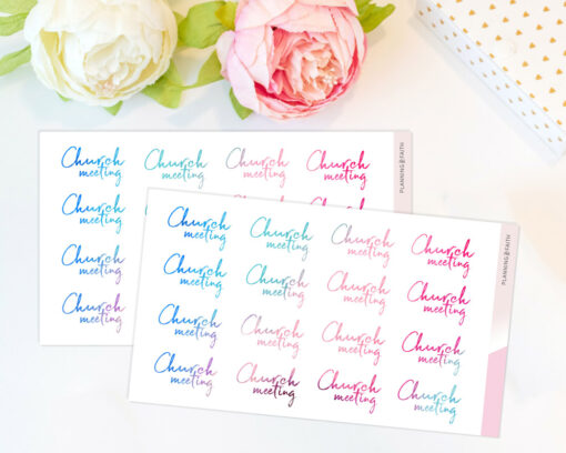 Church Meeting Planner Sticker