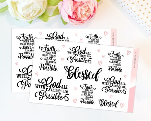 Christian Affirmations Decorative Stickers - Blessed - Image 2