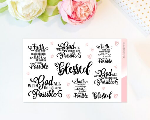 Christian Affirmations Decorative Stickers - Blessed