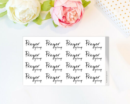 Prayer Group/Meeting - Script Stickers | Gray Scale Collection