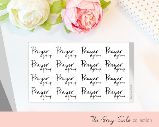 Prayer Group/Meeting - Script Stickers | Gray Scale Collection - Image 3