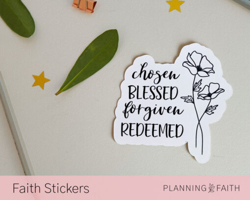 Chosen Blessed Forgiven Redeemed - Vinyl Sticker - Image 5