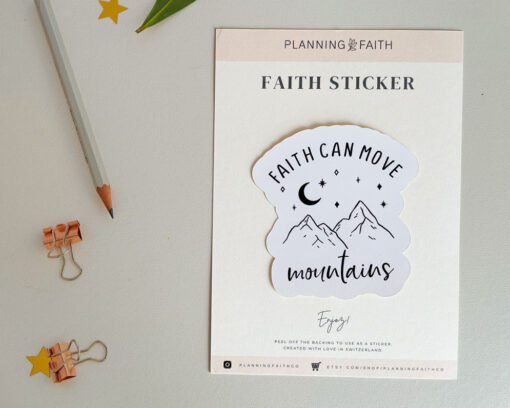 Faith can Move Mountains - Vinyl Sticker - Image 3