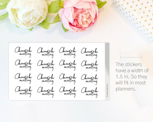 Church Meeting - Script Stickers | Gray Scale Collection - Image 2