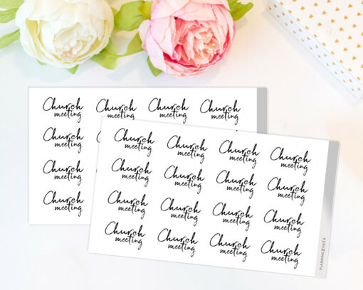 Church Meeting - Script Stickers | Gray Scale Collection - Image 3