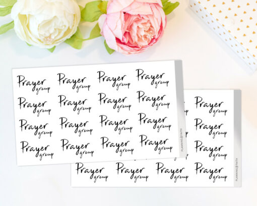 Prayer Group/Meeting - Script Stickers | Gray Scale Collection - Image 4