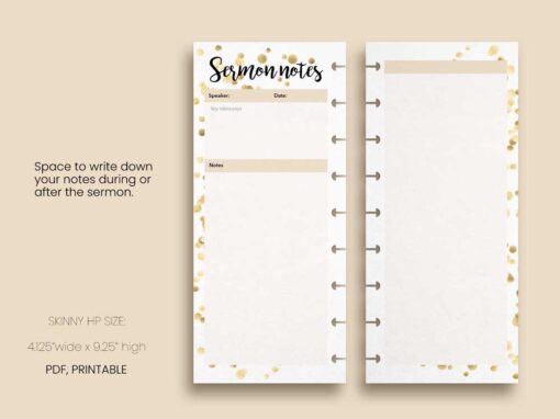 Sermon Notes Printable - HP Skinny Size | Confetti Collection - Image 2