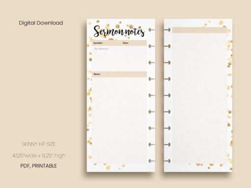 Sermon Notes Printable - HP Skinny Size | Confetti Collection - Image 3