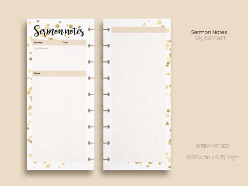 Sermon Notes Printable - HP Skinny Size | Confetti Collection - Image 4