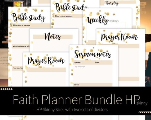 Faith Planner Bundle - HP Planner Skinny Size | Confetti Collection