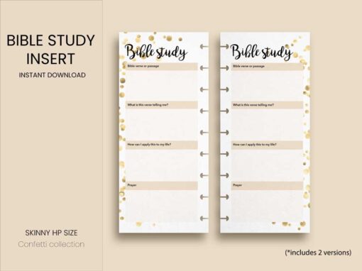 Bible Study Printable - HP Skinny Size | Confetti Collection