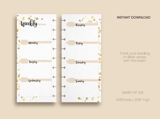 Weekly Reading Template - HP Skinny Size | Confetti Collection - Image 3