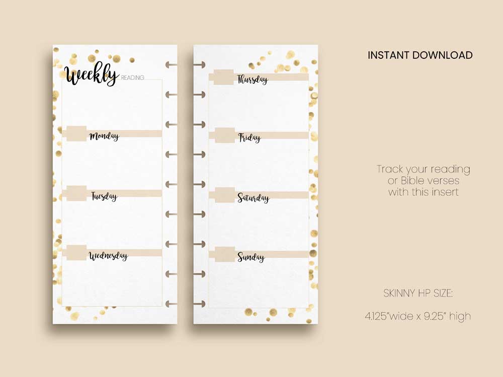 Confetti Week to View Diary Refill - Personal