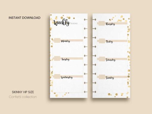 Weekly Reading Template - HP Skinny Size | Confetti Collection - Image 2