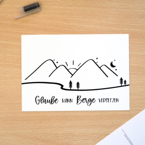 Greeting Card - Glaube kann Berge versetzen