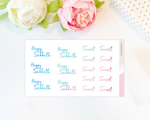 Happy Sabbath - Script Stickers | Color Collection