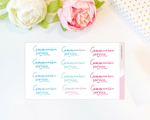 Communion service - Script Stickers | Color Collection