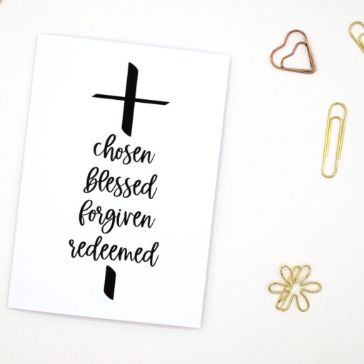 Baptism Card - Chosen, Blessed, forgiven, redeemed - Image 2